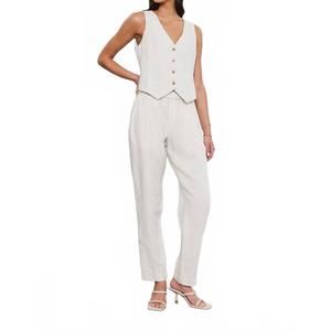 NEW VELVET BY GRAHAM & SPENCER jessie heavy linen pant in bisque
